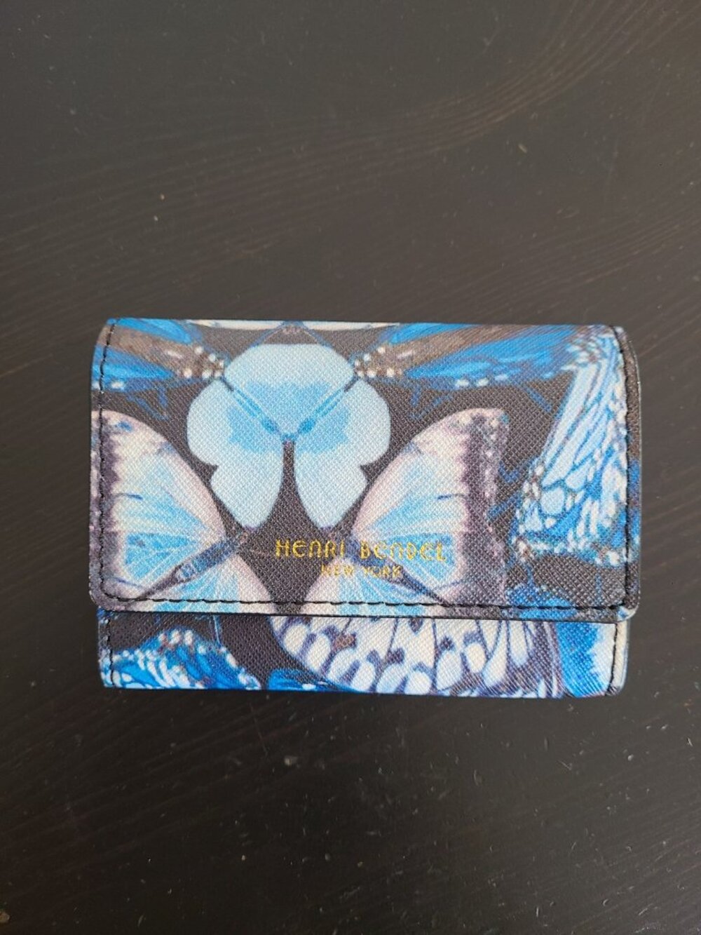 Henry Bendel Flutterfly Bifold Wallet Blue
